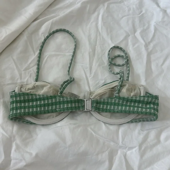 Triangl Green Gingham Bikini Top sz XS - Picture 2 of 4